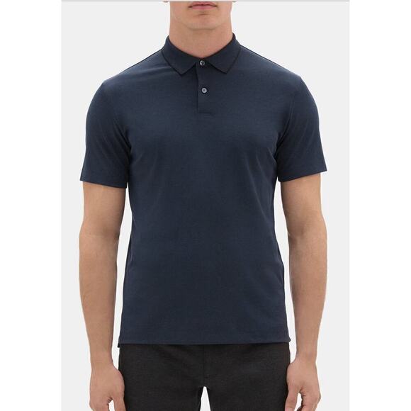 Theory Other - Theory Navy / Black Placket Standard Polo in Piqué Cotton - M
